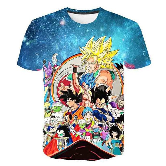 Dragon Ball Z Men's Summer T-shirts 3D Printing Super Saiyan Kid Black Zamasu Vegeta Jiren Dragonball T Shirt Tops Tees