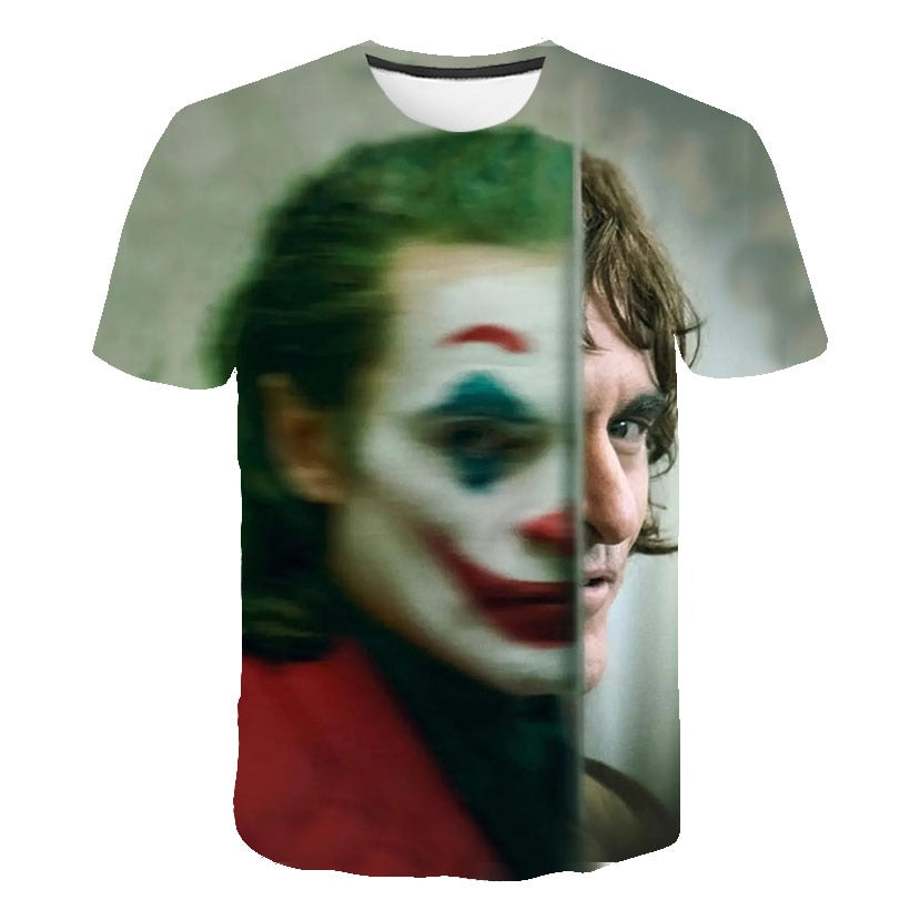 Hot Sale Clown T Shirt Men/women Joker Face 3D Printed Terror Fashion T-shirts Cool Character joker Harajuku Clothing