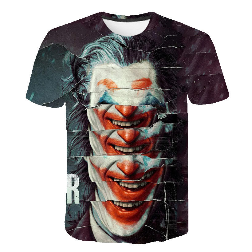Hot Sale Clown T Shirt Men/women Joker Face 3D Printed Terror Fashion T-shirts Cool Character joker Harajuku Clothing
