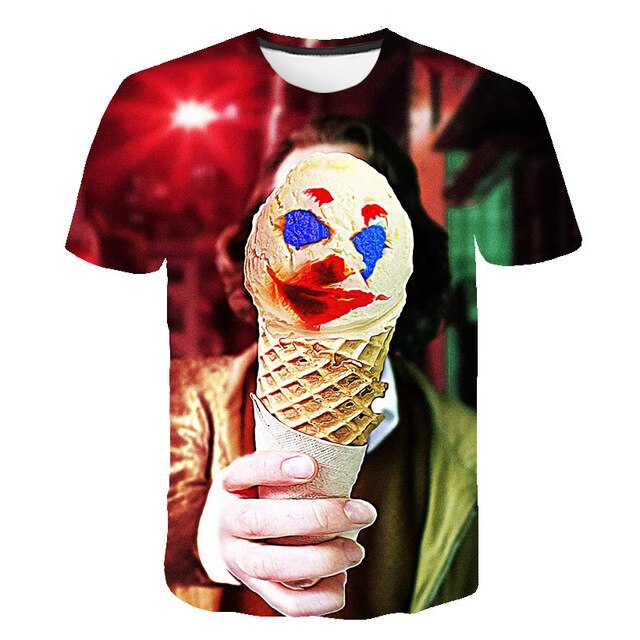 Hot Sale Clown T Shirt Men/women Joker Face 3D Printed Terror Fashion T-shirts Cool Character joker Harajuku Clothing