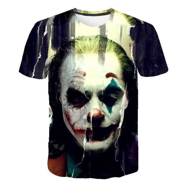 Hot Sale Clown T Shirt Men/women Joker Face 3D Printed Terror Fashion T-shirts Cool Character joker Harajuku Clothing