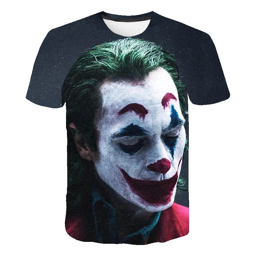 Hot Sale Clown T Shirt Men/women Joker Face 3D Printed Terror Fashion T-shirts Cool Character joker Harajuku Clothing